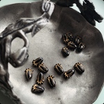 【6コセット】#czech beads#チェコビーズ　TULIP11✖️8㍉ jet black/ bronze