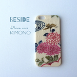 【 KIMONO 】希少☆アンティーク着物iPhoneケース(絞に菊)