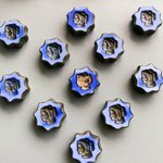 【1コずつ販売】JIRI＊IVANA #czech beads#チェコビーズ　madonna cameo20㍉ saxe blue irregular mable/picasso