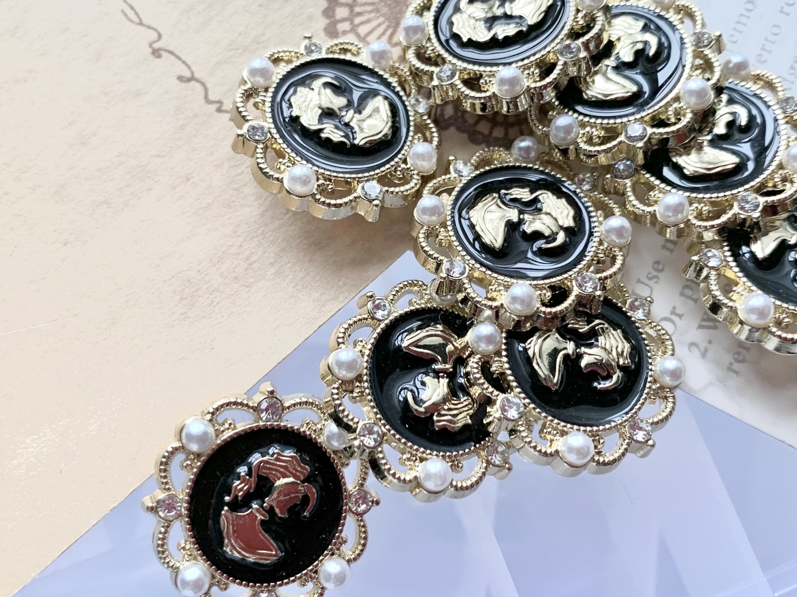 18mm 2個set】 飾り ボタン ◇1406◇ レトロ アンティーク