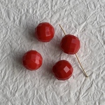 ドイツヴィンテージ   カットラウンド形アクリルビーズ　4個セット　vintage  レッド