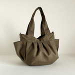 Mサイズ　カーキ色無地生地　ころりんバッグ♪　Fm2 Lab.