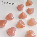 〈USA import〉マーブルピーチ×ホワイト アクリル ハートビーズ （6個 ）
