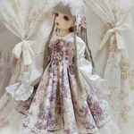 スーパードルフィー アウトフィットくすみ紫の長袖ワンピ