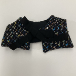 aiboちゃんのツイード スクエア襟(ブラック)　グログランリボン付き　aibo's black tweed square collar