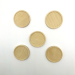【内径25mm　6個】木製ミール皿 ラウンド ナチュラルウッド  ブローチ チャーム キーホルダーに