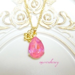 drop SWAROVSKI flowerネックレス
