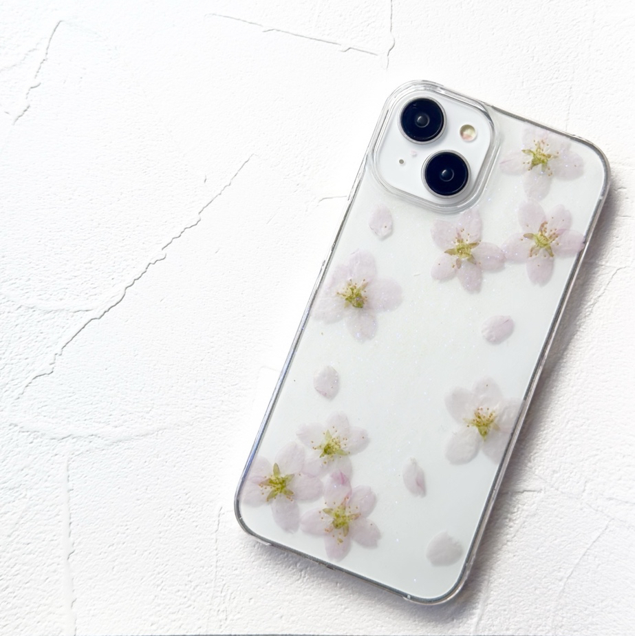 押し花iPhoneケース 押し花スマホケース 押し花ケース 押し花