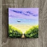 プチキャンバス絵画シリーズ♡アクリル画《原画》✴︎ 夕暮れの空に ✴︎
