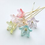 6色24個・12×16ｍｍ・ミックスカラー・ユリ・アクリルフラワー・240222057