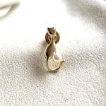 あこや真珠のゴールドグラデーション猫