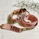 犬首輪　インド刺繍首輪　25mm幅  〜37cmまで対応リードセット可能です　お名前お入れいたします。