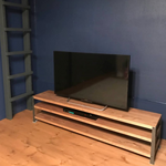 W150㎝★ダークウォルナット★テレビ台★アイアン 