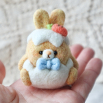 イースターうさぎ(イエロー) 羊毛フェルト
