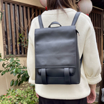シンプルなレザー3wayリュック☆柔らかなレザー☆通勤、通学に便利☆ブラック色