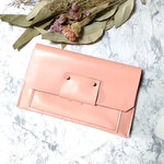 ピンク色ソフトレザー　通帳ケース・パスポートケース