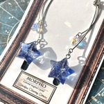 星の軌跡の耳飾り　青✖️シルバー　イヤリング・ピアス(レジンアクセサリー)