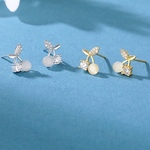 シルバー925 小ぶり　さくらんぼ　ピアス　つけっぱなし　小さめ　ピアス　金屬アレルギー対応　セカンドピアス　重ねつけ