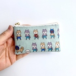 感謝セール品❤️小銭入れ、印鑑入れ、ラミネートミニポーチ　柴犬🐕10cmファスナー　裏面クリア生地