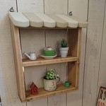 壁掛け 幅30cm 背板無し ベージュ色 カフェ風シェルフ