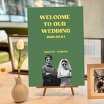 【A3パネル】ウェルカムボード/7色から選べます/アメリカン/レトロ/ポップ/おしゃれ/緑/グリーン