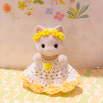◇なのはなドレス◇シルバニア赤ちゃん　着せ替え　セット　ヘア飾り