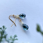 Moss Aquamarine & Lemon Quartz Earrings 14kgf