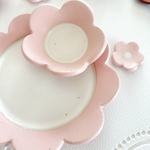 Ｂ品 お花のお皿セット（バイカラー）