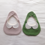 kurumimaru様オーダー品　丸襟bib しろ×うぐいす（再販）