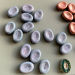 【2コセット】#czech beads#チェコビーズ　oval star13✖️10㍉ lusterblue(sax)
