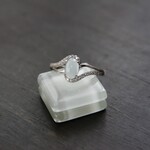 ミルキーアクアマリン　オーバルスターダストリング　SILVER925