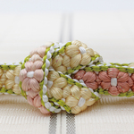 小桜組 「菜の花」 菜の花色〜グレー〜菜の花色〜紅藤色〜菜の花色のグラデーション  ×  若草色＋金糸