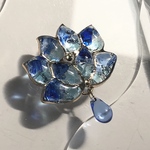 えらべるロータス　琉球ガラス　沖縄の海　蓮　ヘアゴム　ヘアピン　ポニーフック　ヘアクリップ　ブローチ　キーホルダー　帯留　バッグチェーン