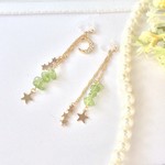 星に願いを・・・ペリドットの月夜の流星　ピアス/イヤリング
