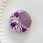 ビーズ刺繍くるみボタン（ヘアゴム/ブローチ）