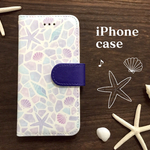 海からの贈りもの♪シェル＆スターフィッシュ！iPhone6/6s  iPhone7対応 手帳型スマホケース