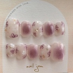 ふんわり ラベンダーチーク 〜ネイルチップ　ブライダル　成人式　くすみパープル〜【No.082】
