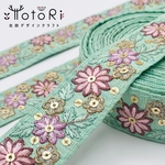  【50cm / 3cm台】I-076mi3.5 インド刺繍リボン インド刺繍 刺繍リボン リボンテープ レースリボン チュールリボン チロリアンテープ リボン りぼん リボン 生地