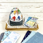 【ご入園ご入学プレゼントに⭐︎】巾着+ハンカチ3枚セット（ブロック）幼稚園 保育園 小学校 男の子