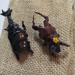 カブトムシ&クワガタブローチ