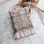 インド刺繍リボンのフリルカードポーチ