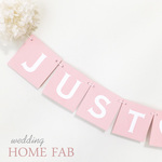 JUSTMARRIED　サーモンピンク×ホワイト文字　木製ガーランド　結婚式　前撮り