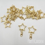 🆕【大容量】星 ナスカン キーホルダー金具 ワンタッチ ゴールド パーツ 1303