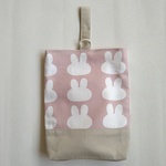 【Naughty-mom様専用】くすみピンク シルエットラビット柄 上履き入れ