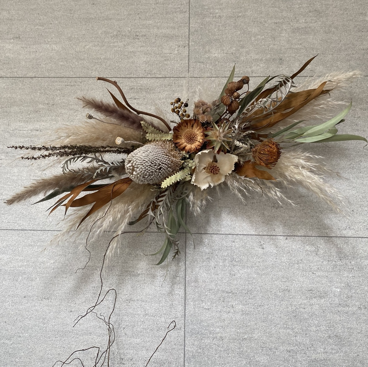 再販4】ドライフラワー壁掛けアレンジ ドライフラワー横長