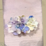 ホワイト×アース　お花のバレッタ♬