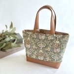 インド刺繍の華やかトートバッグ　ブルーグリーン