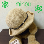 麦わら帽子(ベージュ)/minou