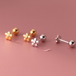シルバー925 　小ぶり　小花　ボールキャッチ　ピアス　つけっぱなし　小さめ　ピアス　金屬アレルギー対応