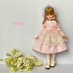 リカちゃん服　ブライス服　アンティーク風ドレス　春色に包まれて🌸